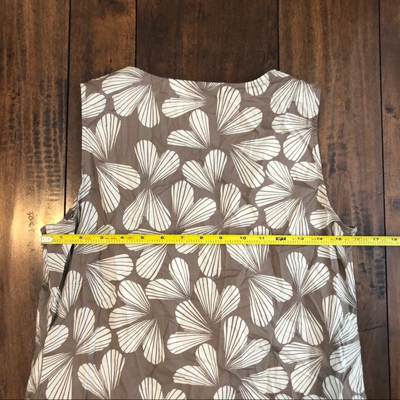 Boden Tank Top Shell Women US6 UK10 Beaded Embellished Collar Floral Taupe Whit - Picture 7 of 8